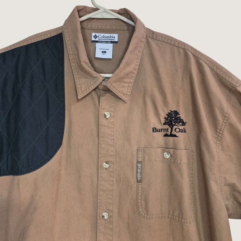 Vtg Columbia Briarshun Shooting Shirt Mens XL Tan Brown Cotton Heritage Workwear